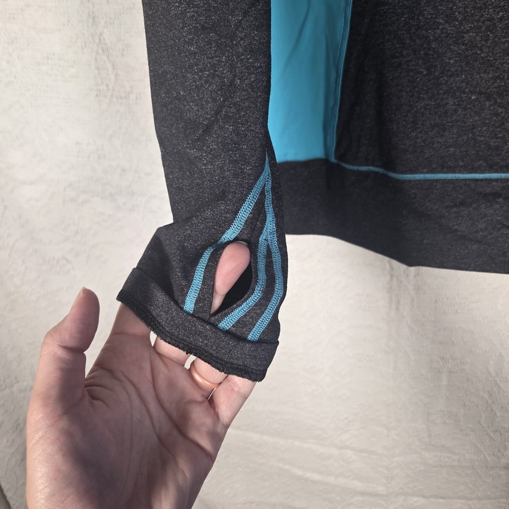 Lululemon Long Sleeve Athletic Top Womens S Gray Blue Thumbholes Running Workout - Picture 5 of 8